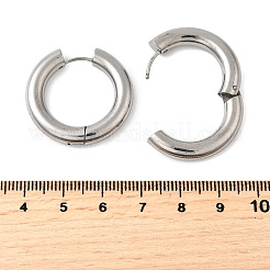 変色しにくい202ステンレススチール製フープピアス  316サージカルステンレスピン付き  リング  ステンレス鋼色  4ゲージ  27x28x5mm  ピン：1mm&nbsp;EJEW-O087-08G-P