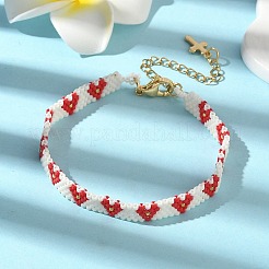 3 шт. двухцветных браслетов из стеклянных бусин для женщин&nbsp;BJEW-MZ00214