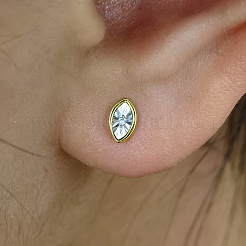 Милые и нежные серьги-гвоздики из стерлингового серебра s925 с прозрачными кубическими цирконами JU6999