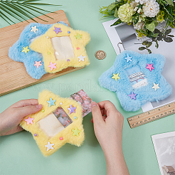 4 шт. 2-х стилистический держатель для фотокарточек в виде звезды с пластиковой шариковой цепочкой&nbsp;HJEW-FG0001-22