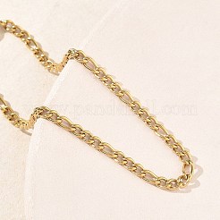 ユニセックス 304ステンレススチール フィガロチェーンブレスレット  イオンプレーティング（ip）  ゴールドカラー  7.48インチ（19cm）&nbsp;STAS-O036-23G-01