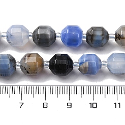 Натуральный голубой агат бисер нитей G-P570-F01-01