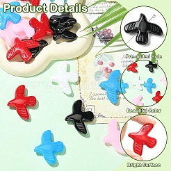 10шт 5 цвета выпечки окрашенные стеклянные бусины&nbsp;LAMP-YW0004-18