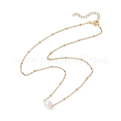 Круглые ожерелья с подвесками из натурального культивированного пресноводного жемчуга X-NJEW-JN04966