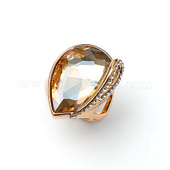 Кольца из золотистого сплава со стразами EW8675-5