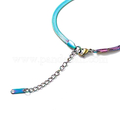 Bracciale a catena piatta in acciaio inossidabile 304 per uomo e donna&nbsp;BJEW-E076-01MC-03