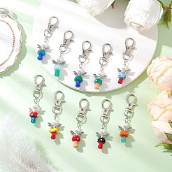 10 шт. подвеска в виде грибного ангела из стекла и жемчуга HJEW-MZ00232