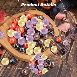 Thème Halloween 100pcs 5 couleurs perles acryliques opaques&nbsp;MACR-SP0001-01B-05
