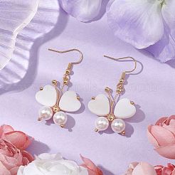 Латунь болтающийся серьги EJEW-TA00544