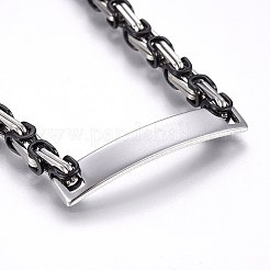 201 идентификационный браслет из нержавеющей стали BJEW-F331-07BP