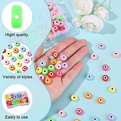 128 шт. двухцветные непрозрачные акриловые бусины с принтом MACR-FS0001-94