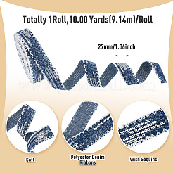 Rubans en jean en polyester&nbsp;OCOR-TAC0015-28B