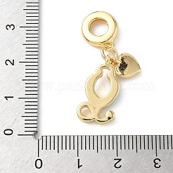 Европейские подвески из латуни с глубоким небесно-голубым и красным эмалевым покрытием KK-D502-01G