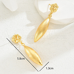 Изысканные серьги-гвоздики в форме капли с цветком из цинкового сплава&nbsp;IS8318