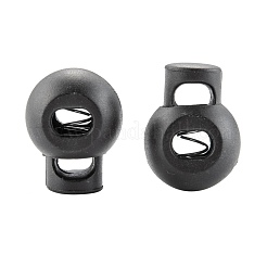 1 trou en fer teint à ressort chargé en plastique écologique boucle ronde cordon à bascule serrure à haricots bouchons pour sangles de sac à dos de bagages de sportwear&nbsp;FIND-E004-60B-15mm