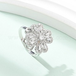 Вращающиеся открытые манжеты-кольца для женщин с клевером RJEW-R007-02P