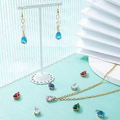 24шт 6 цвета прозрачные стеклянные подвески&nbsp;GLAA-PH0001-28