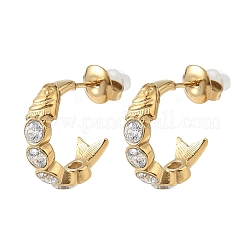 Pendientes colgantes de acero inoxidable 304 y circonita cúbica transparente&nbsp;EJEW-G468-04G