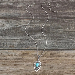 Ожерелья с подвеской из синтетической бирюзы в стиле бохо-слезы для женщин FS-WG1BE40-01