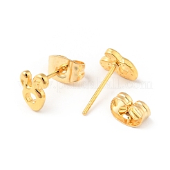 Маленькие серьги-гвоздики из нержавеющей стали 304 в виде кролика с булавками из нержавеющей стали 316 для женщин EJEW-J043-04G