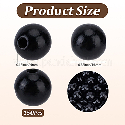 150 perle ronde en bois de schima naturel peinte à la bombe&nbsp;WOOD-PA0001-69B