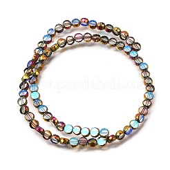 Brins de perles de verre transparentes galvanisées&nbsp;GL-CBA98F0-06B-01
