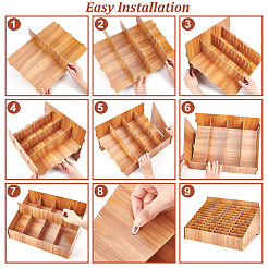 Boîte de rangement en bois pour téléphone portable à 48 grille&nbsp;AJEW-WH0258-839A