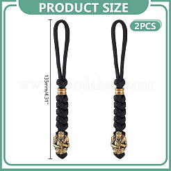 2 mousqueton porte-clés en corde polyester et élasthanne pour parapluie&nbsp;HJEW-HY00145