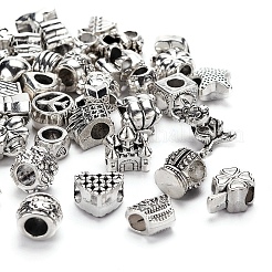 50шт 50 стиля европейские бусины из сплава в тибетском стиле TIBE-YW0001-21