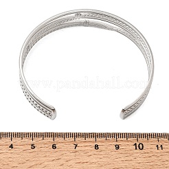 女性用304ステンレススチールマルチ連カフバングル  ステンレス鋼色  内径：2.66 x2.09インチ（6.75x5.3cm）&nbsp;SA-CBA82C8-06P