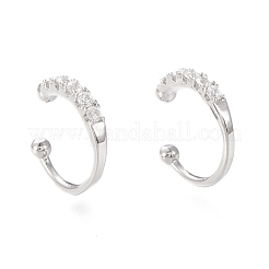 Set di orecchini polsini in ottone con micro pavé di zirconi chiari&nbsp;EJEW-I249-19P