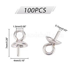 304 Edelstahl Cup Perle Peg Bails Pin Anhänger&nbsp;STAS-UN0002-29P