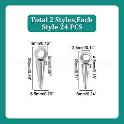 48 pièce 2 styles 201 pendentifs en acier inoxydable&nbsp;STAS-HY0001-62
