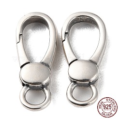 タイスターリングシルバーカニカン925個  オーバル  アンティークシルバー  21x8.5~9.5x4mm  穴：3.5x3mm&nbsp;STER-D003-27A-P