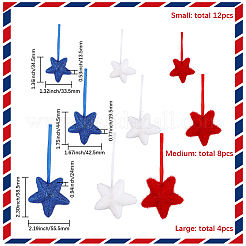 2 комплект 2 стилей подвесных украшений в виде звезд из пеноматериала AJEW-SP0002-59B