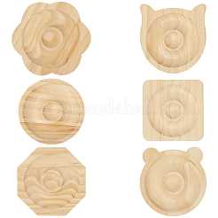 6 шт. 6 стиля бука деревянный ювелирный браслет кольцо дисплей держатель лоток ODIS-BBC0001-03B