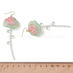Ohrhänger aus Messing mit Lotusblumenmotiv&nbsp;EJEW-TA00796