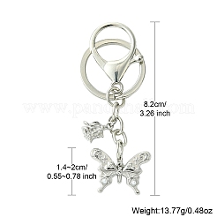 Брелок из сплава стразов и АБС-пластика с жемчугом KEYC-YW00028-01