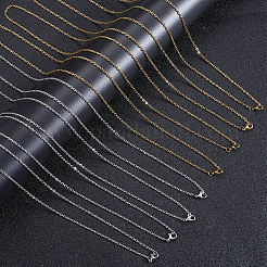 20 шт. 2 цвета ионного покрытия (IP) 304 нержавеющая сталь трос цепи ожерелья комплект MAK-BBC0001-11A