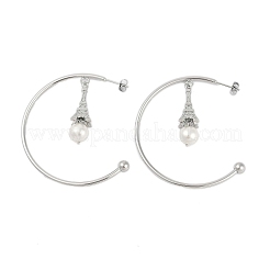 Серьги-гвоздики из нержавеющей стали 304 в форме буквы С с Эйфелевой башней для женщин EJEW-K281-33P