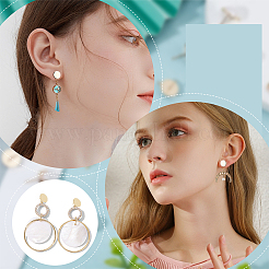 24 шт. 3-х цветная фурнитура для сережек-гвоздиков из нержавеющей стали 201 KK-AR0002-67