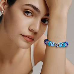 60 Stück 12 Stile Legierung Strass/Emaille European Beads & Harz European Beads Kits&nbsp;DIY-PA0001-06A