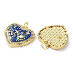 Подвески из латуни с микро-паве ко Дню святого Валентина KK-C045-39G