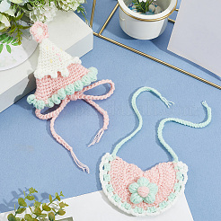 Комплекты из хлопкового ошейника для кошек и шапочки для питомцев&nbsp;AJEW-WH20006-344A