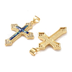 Латунные микропаве прозрачные подвески с фианитом KK-S048-06G