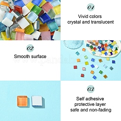 100шт 2-х цветная мозаичная плитка стеклянные кабошоны&nbsp;DIY-YW0012-19