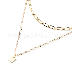 2 pièces rectangle de style 2 avec ensemble de colliers pendentif bonne chance&nbsp;NJEW-JN04009
