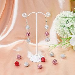 90 шт. 3-х цветные круглые бусины из полимерной глины со стразами на тему Дня святого Валентина RB-HY0001-02