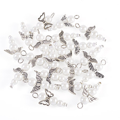 Подвески из стекла и сплавов с жемчугом&nbsp;HJEW-TAC0058