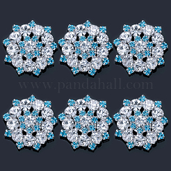 6 шт. пуговицы со стразами из сплава с 1 отверстиями BUTT-CA0001-16B